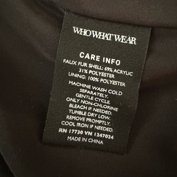 WHO WHAT WEAR BLK FLEECE TEDDY BOMBER JKT SIZE MED MINT CONDITION - Picture 8 of 8